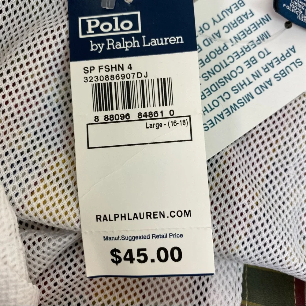 Polo‎ Ralph Lauren Swim Shorts Boys L 16/18 Plaid